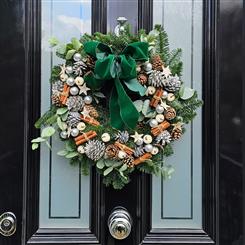 Snowfall Christmas Door Wreath