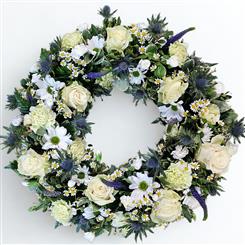 Highland Farewell Wreath (Blue and White)