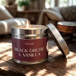 Black Orchid and Vanilla Classic Tin Candle