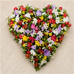 Fragrant Memories - Freesia Funeral Heart